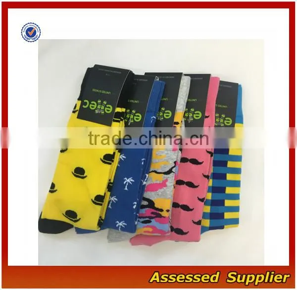 YXS69 Custom Unisex Happy Combed Cotton Dress Socks Business and Dress Socks photo-4