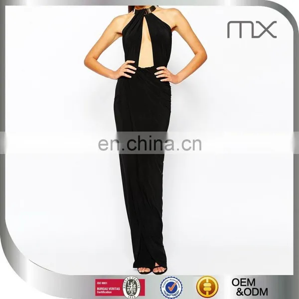 Club Fishtail Maxi Dres Full Length Party Dress Female Sexy Night Dress Sexy Spandex Club Dress With Metal Necklace photo-3