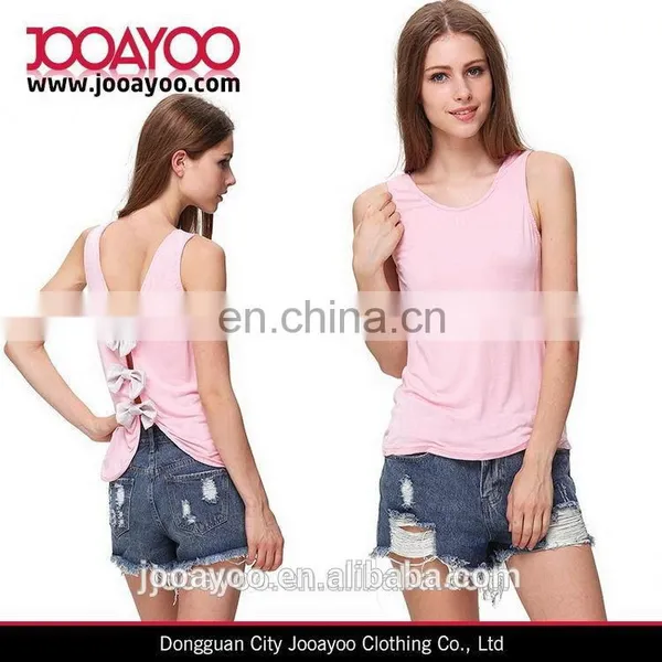 Wholesale Pink Bow Backless Stylish Tops for Women
