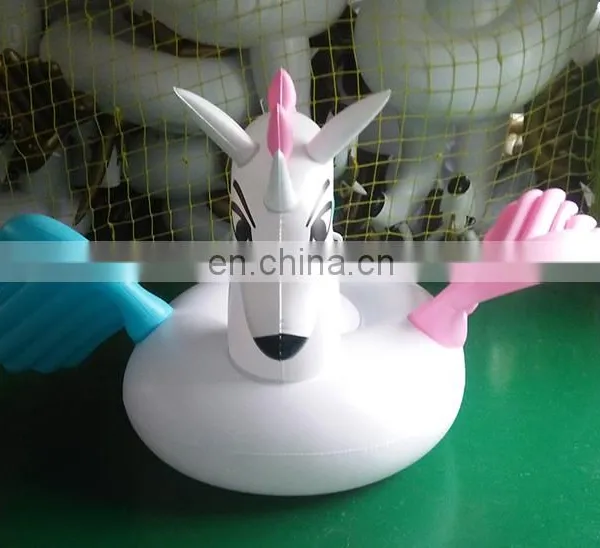 6P Giant Swimming Inflatable Pegasus Pink and Blue Wings Pool Float With EN71 Certification photo-3
