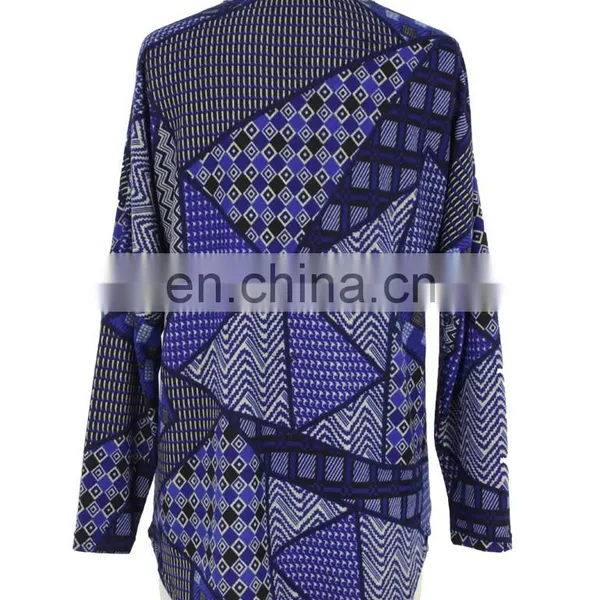 2017 Bysance Print Brushed Zipper Front Old Women Tunic Guangzhou Supplier photo-4