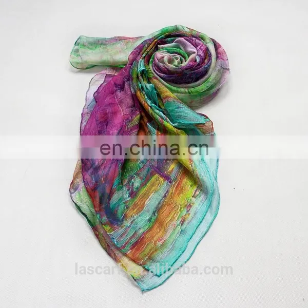 2017 Digital Printing 100% Silk Scarf Shawl Scarf Factory photo-2