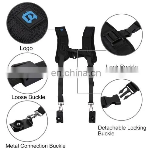 Best Price PULUZ Quick Release Double Shoulder Harness Soft Pad Decompression Foam Shoulder Strap Belt for DSLR Digital Cameras photo-6