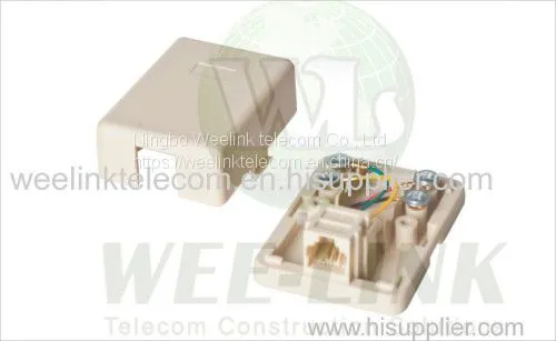 Telephone Surface Mount Box Filled With Gel Telephone Plastic Wall Mount RJ11 Box