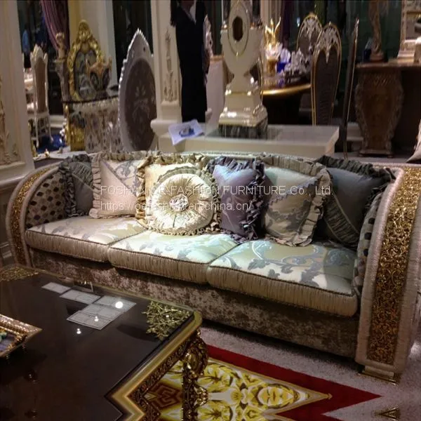 OE-FASHION American Style Wood Carving Living Room Sofa Couch