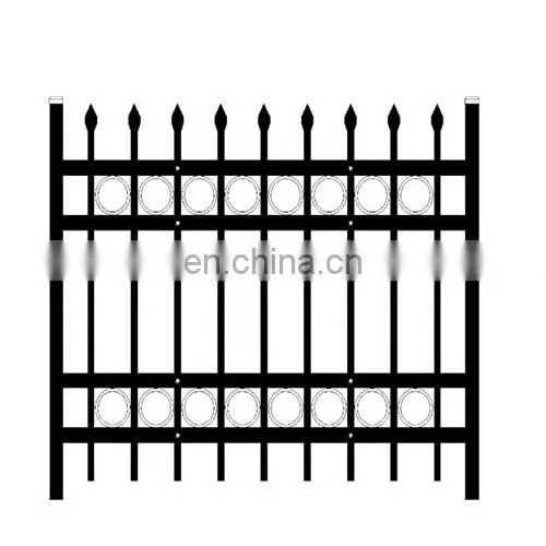 Zinc Steel Wire Guardrail Hig Security Wrought Iron Fence Galvanized Fence