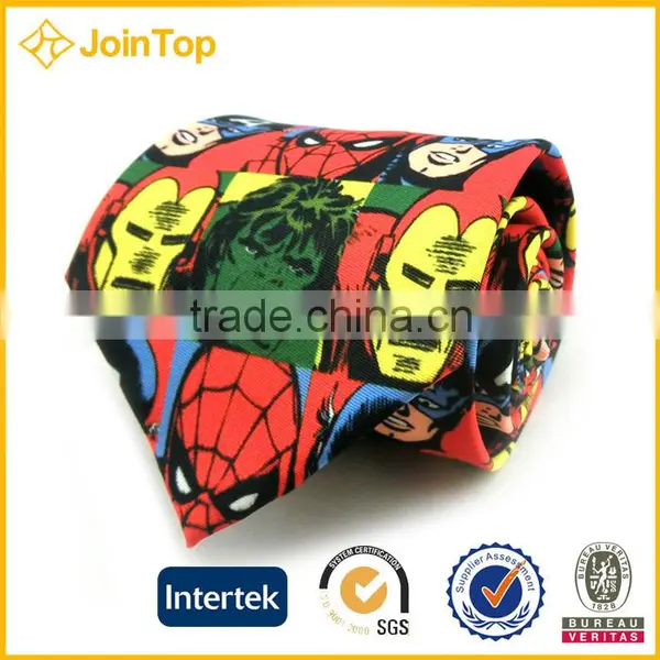 2016 Newly Design Cute Funny Printing Cartoon Child Microfibre Necktie photo-5