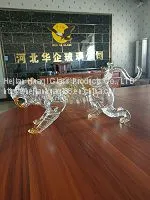 Chinese Made Tiger Glass Craft Art Vessel Handcrafted Exquisite Wine Holder photo-3