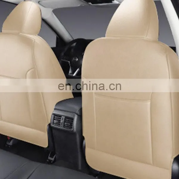 2022 New Design China Manufacturer Vehicle Chair Cover Beige Deluxe True Genuine Leather Full Coverage Car Seat Cover photo-2