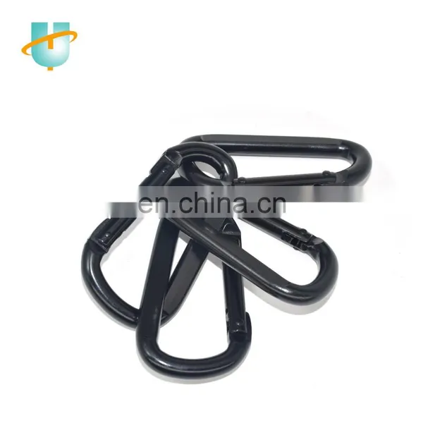 7.5*80mm D Type Safety Carabiner Snap Hook Spring Hook Plated Black Coated photo-4