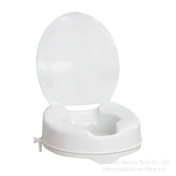 Commode Chair - Raised Toilet Seat With Lid, White, 2/4/6-Inches