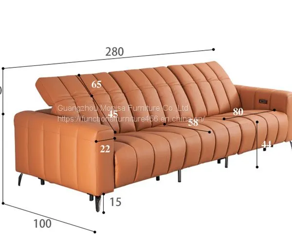 Modern Minimalist Fabric Multi-Functional Sofa Size Apartment Living Room Three-Seat Sofa photo-3
