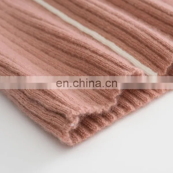 Autumn Winter Slim Fit Rib Cashmere Sweater Full Zipper Knitted Cardigan With Stand Collar Solid Pattern photo-5