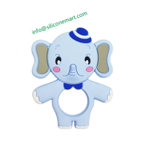 Wholesale Elephant Shape Animal Food Grade Silicone Teethers for Babies Baby Chew Toy Teether From Shenzhen Siliconemart Tech Co.,Ltd. photo-4