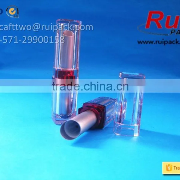 High Grade Acrylic Lipstick Tube With Aluminum Tube, Square Metal Aluminum Lipstick Case With Acrylic Outer Cover photo-4