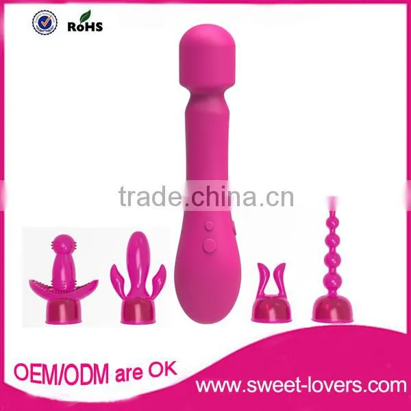 2016 Newest Full Silicone Surface USB Magnet Charging Wireless Rotation Vibrator, Best Sex Toy Magic Wand Massager on Sale photo-3