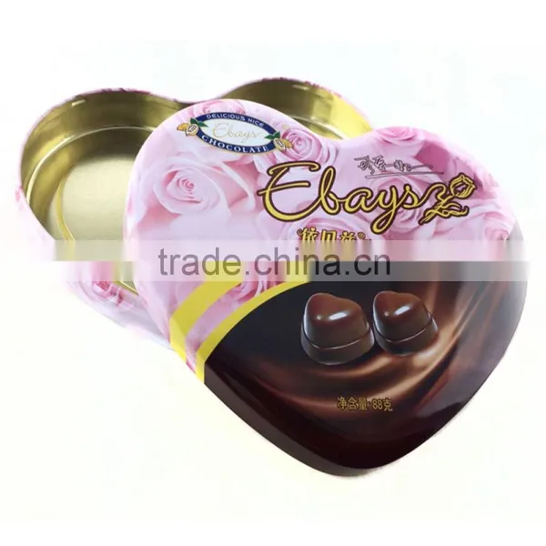 High Quality Gift Tin Cans for Chocolate With Heart Shape photo-3