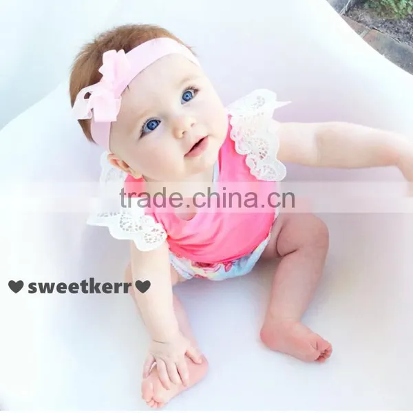 Ins New Style Kids Boutique Clothing Colorful T-shirts Fly Sleve Lace Design Pure Cotton High Quality Newbron Baby Girls Shirts photo-5