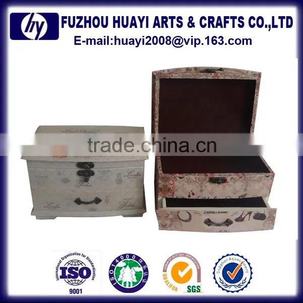 Christmas Gift Wooden Paper Jewelry Box With Nature Color Wooden Jewelry Storage for Ring Storage MDF Box photo-2