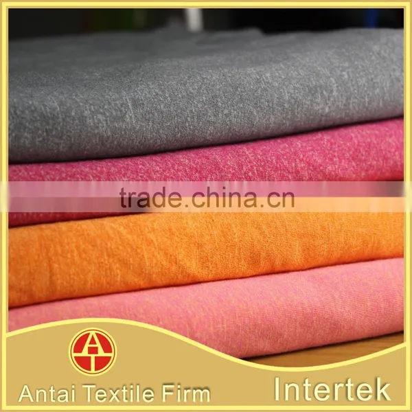 Wholesale Factory Price Melange Polyester Viscose Elastane Fabric for Crop Top and Workout Clothing photo-4