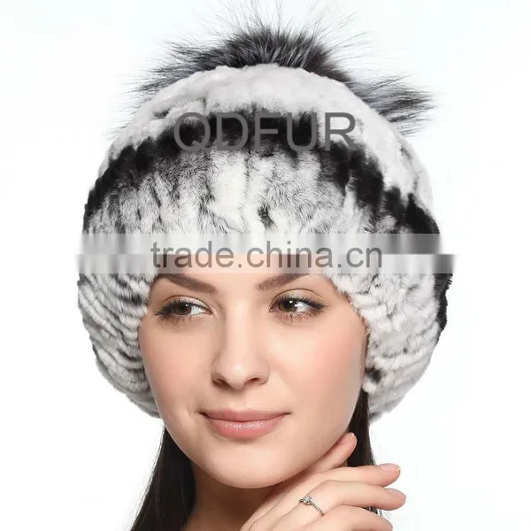 QD70090 Womens Russian Rabbit Fur Hat in Bucket Fur Hats