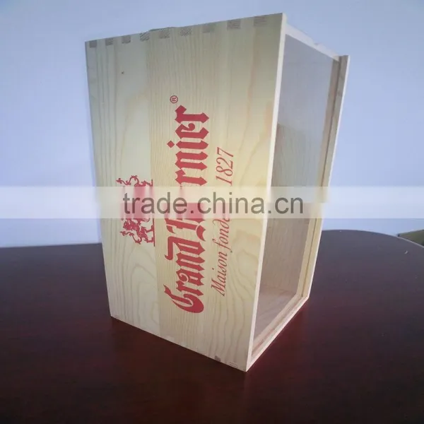 New Arrive Natural Pine Wood 1c Silk Printing Wooden Wine Box Export Wooden Wine Box