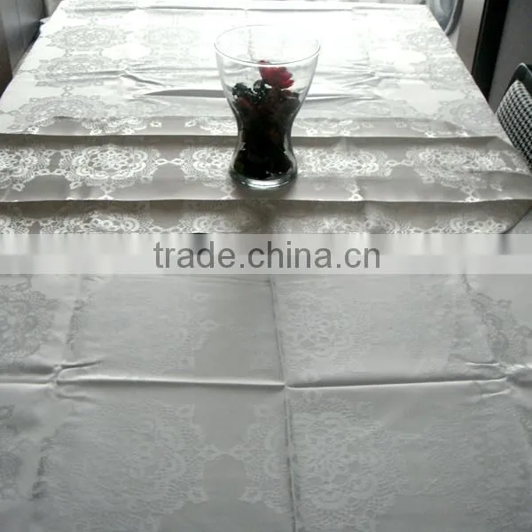 HOT SELLING CHEAP 100%POLYESTER SOLID Damask Table Cloth photo-3