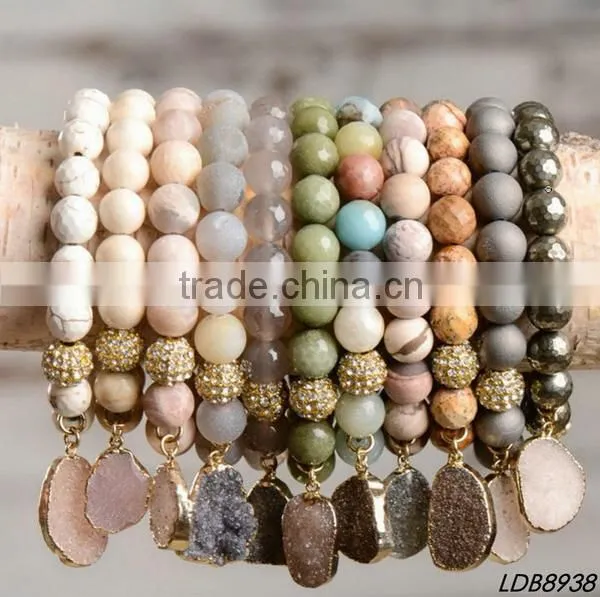 Druzy Bracelets Stone Beads Bracelets With Diamond Quality Choice