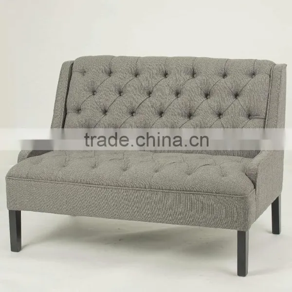 Living Room Use Button Design 2 Seat Wooden Sofa /wooden Fabric Loveseat Sofa(KY-3197) photo-2