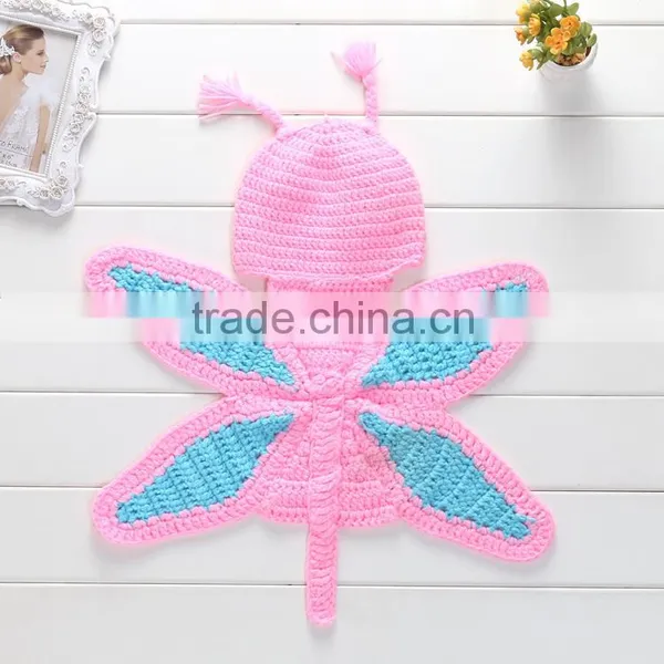 Crochet Knitted Wool Butterfly Photo Costume,Newborn Baby Photo Outfit photo-2