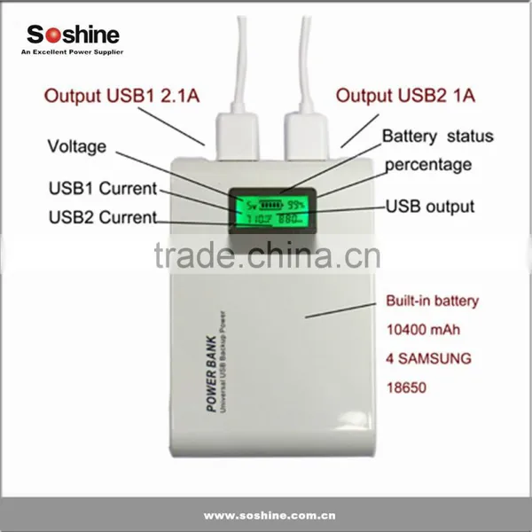 Soshine High Capacity LCD Universal Power Pack for IPhone IPad Mobile Phone or Other Devicse External Portable Power Bank photo-5