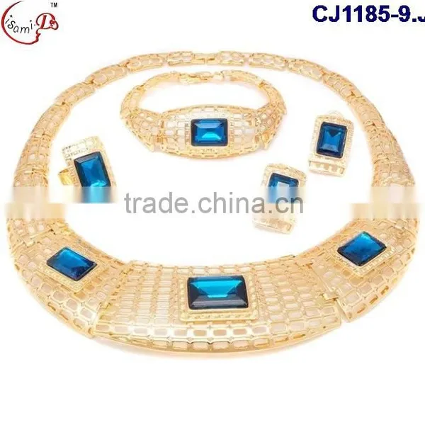 CJ1185-2 Hot Sell Fashion Good Quality 18k Dubai Gold Jewelry Set for Party photo-3