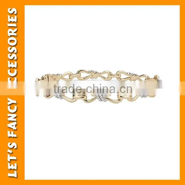 Nice Women Flower Crystal Gold Plated Cuff Bracelet Bangle Jewelry Gift PGBR-0005 photo-6