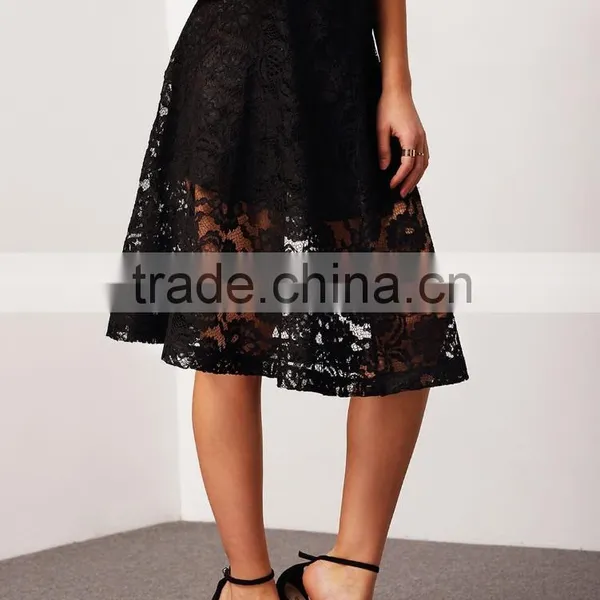 2016 China Factory Summer Lady Women Lace Latest Long Skirt Design photo-3