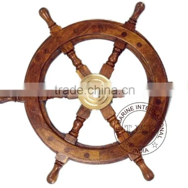WOODEN SHIP WHEEL 12"
