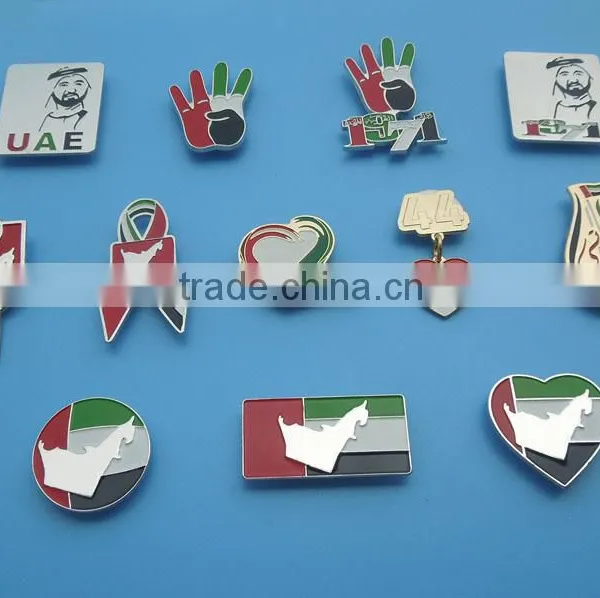 2015 New Promotional UAE Magnetic Metal Badge With Soft Enamel