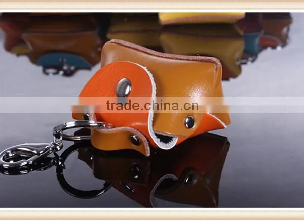 Hotselling Promotional Inovative Design Leather Mini Coin Purse With Key Ring