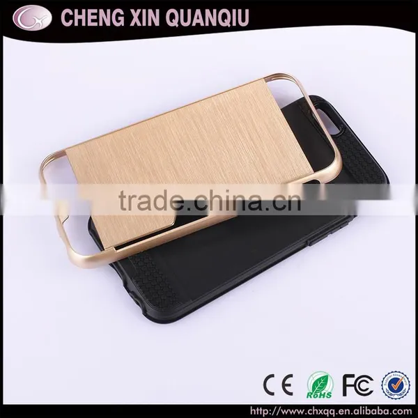Free Sample Mobile Phone Cover Case pc Wiredrawing Tpu Hybrid Case Smartphone With Card Holder for Iphone6 6s Plus Case photo-2