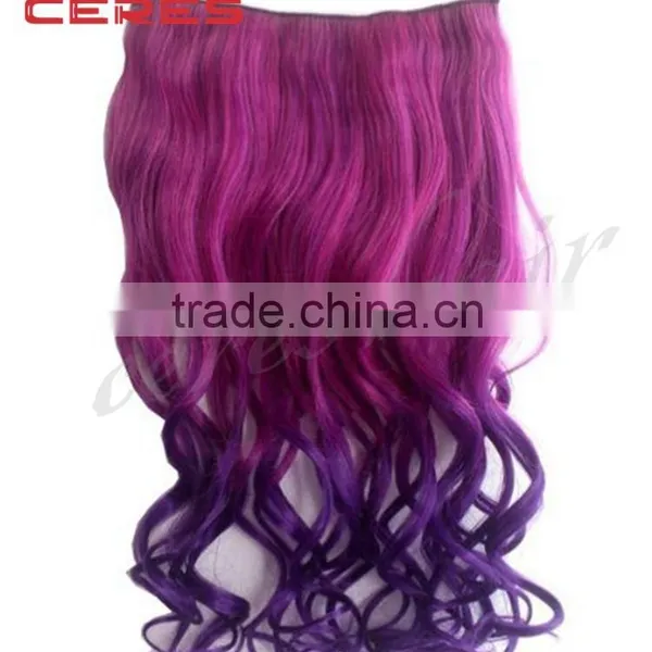 New Arrival 18inch Straight Black Ombre to Rose Color Two Tone Human Hair Wig for Women photo-5