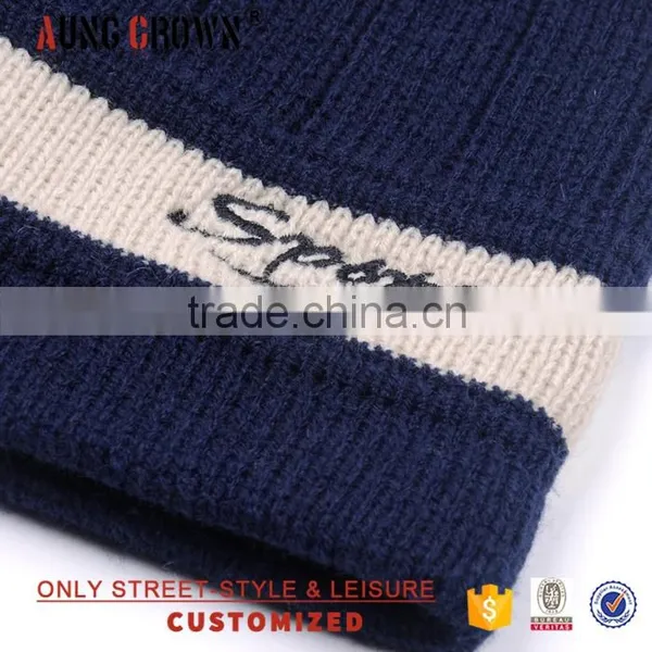 Navy Soft Acrylic Beanie Cheap photo-2
