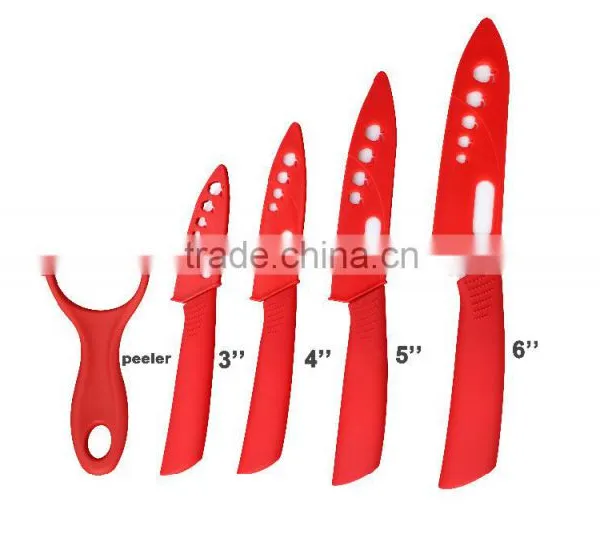 Beauty Gifts Zirconia Kitchen Knife Set Ceramic Fruit Knife Set 3" 4" 5" 6" Inch+ Peeler+Covers photo-2