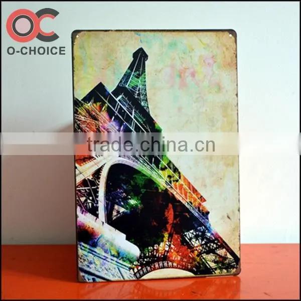 Building The Eiffel Tower Metal Tin Plate