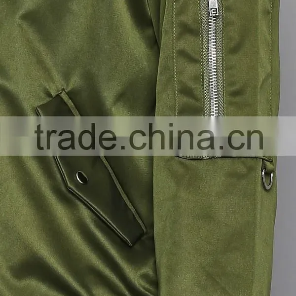 New Custom Ladies Satin Bomber Jackets Wholesale Olive Satin Jacket Manufacturer Supplier's Choice photo-6