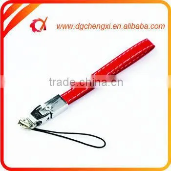 Custom Printing Logo Black Leather Phone Hand Strap photo-3