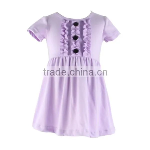 Summer New Design Pure Color Skirt Wholesale Children's Boutique Clothing Cotton Baby Girls Dress photo-2