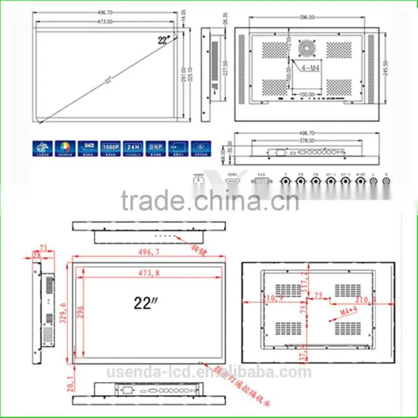 17"19"22"26"32"42"47"55" Hd-sdi Cctv Test Monitor With HDMI/VGA/BNC Input photo-2