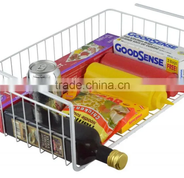 Icegreen Kitchen Use Mesh Grid White Coated Metal Wire Under Shelf Storage Organization Baskets, Wrap Rack photo-2