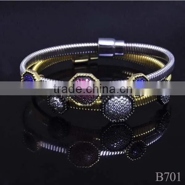 18K Gold Bracelet / Ruby & Emerald Spinel Mirco Pave Bracelet/925 Silver Sterling Bracelet photo-2
