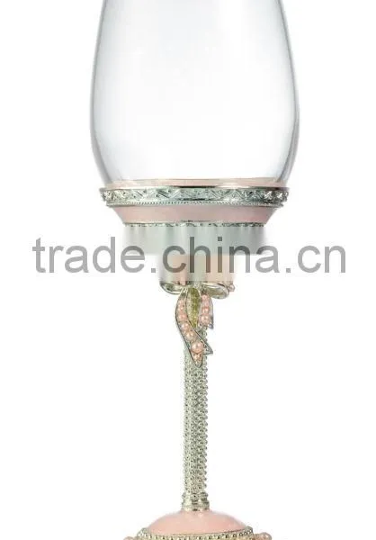 RORO Cherish Lifetime Pearl Enamel Crystal Glass Big Red Wine Glass