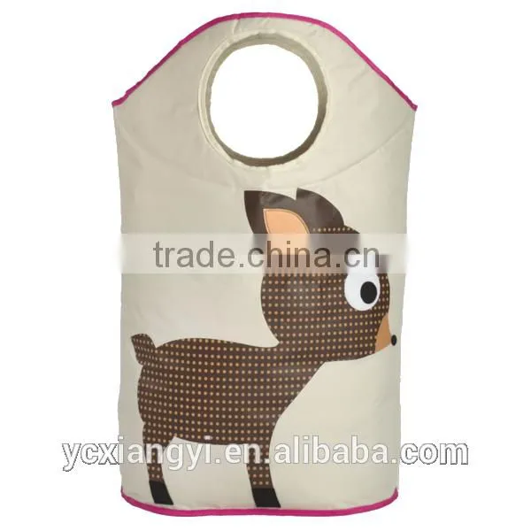 Foldable Girl Style Cartoon Canvas Storage Basket Hamper for Dirty Clothes photo-4